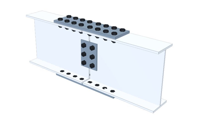 Bolted Beam Splice - 3D view